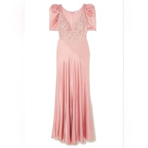 Rodarte pink silk and lace FW22 vintage style gown size 4